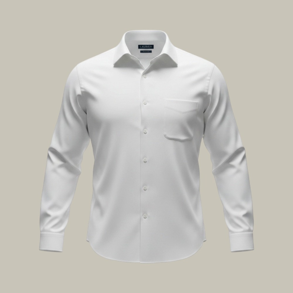 Lauren Ralph Lauren White Dress Shirt Mens 18 34/35 2XL Reg Fit Stretch Fabric